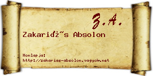 Zakariás Absolon névjegykártya